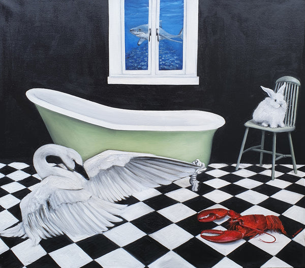 Goose, Vince and Dennis in the Bathroom