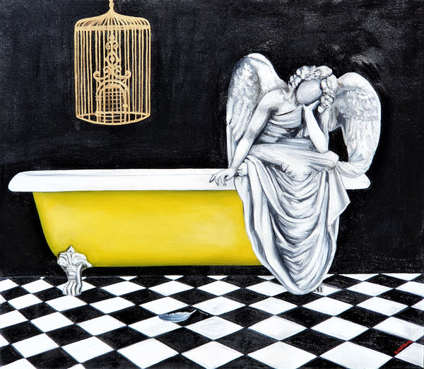 Afriel in the Bathroom