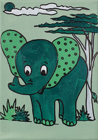 Layla The Elephant - Acrylic Painting