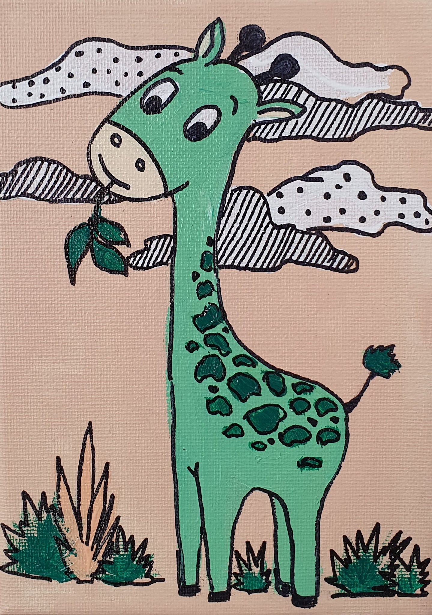Ellie The Giraffe - Acrylic Painting