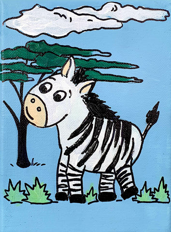 Dan The Zebra - Acrylic Painting